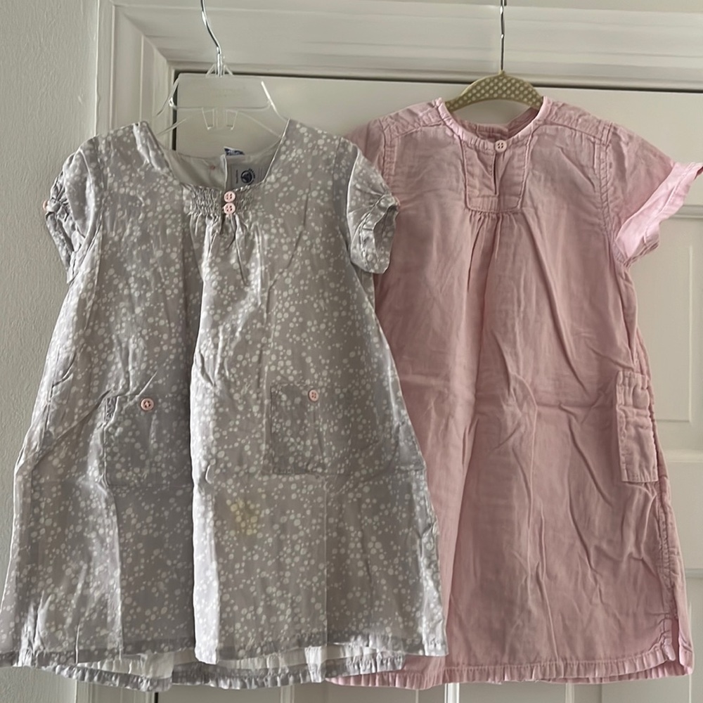 Two Petit Bateau dresses, size 18M/24M